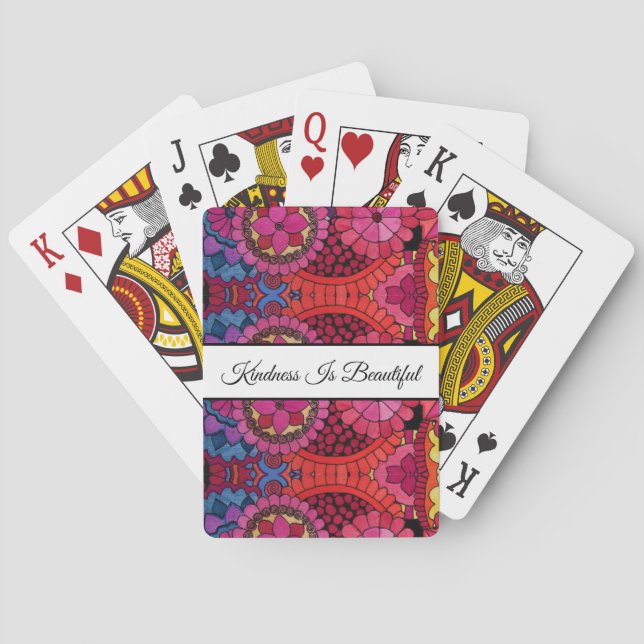 Watercolor Rainbow Colours Mandala Playing Cards (Back)