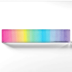 Watercolor Rainbow Design Nameplate