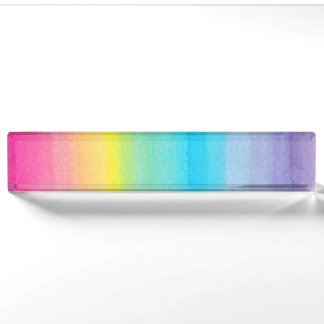 Watercolor Rainbow Design Nameplate
