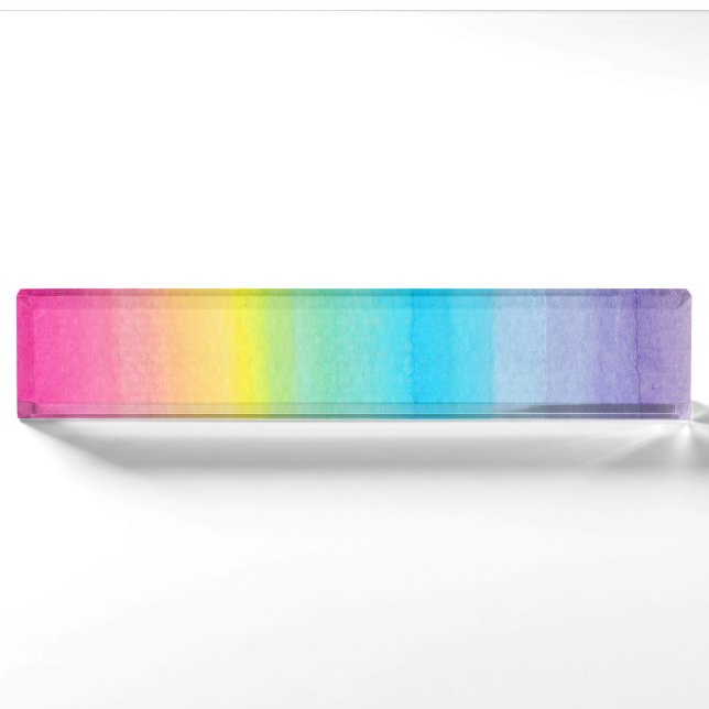 Watercolor Rainbow Design Nameplate (Front)