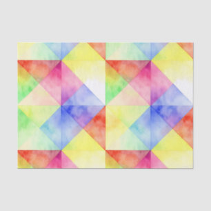 Watercolor Rainbow Diamond Quilt Pattern Tissue Paper