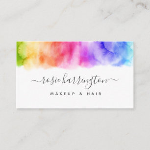 Watercolor Rainbow Girly Business Card