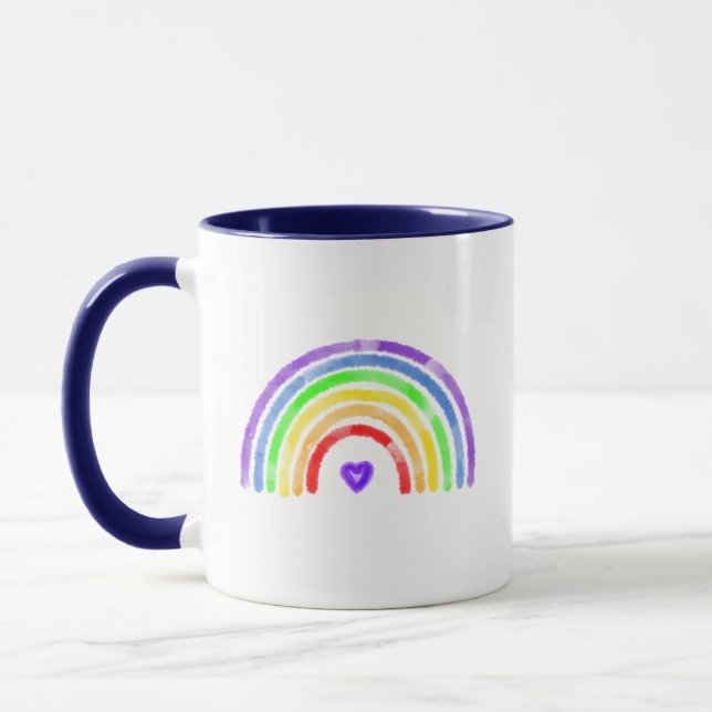 Watercolor Rainbow LGBTQIA Mug (Left)