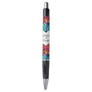 Watercolor Rainbow Mandala With Heart Pen
