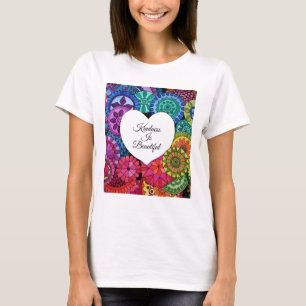 Watercolor Rainbow Mandala With Heart T-Shirt