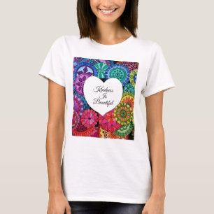 Watercolor Rainbow Mandala With Heart T-Shirt