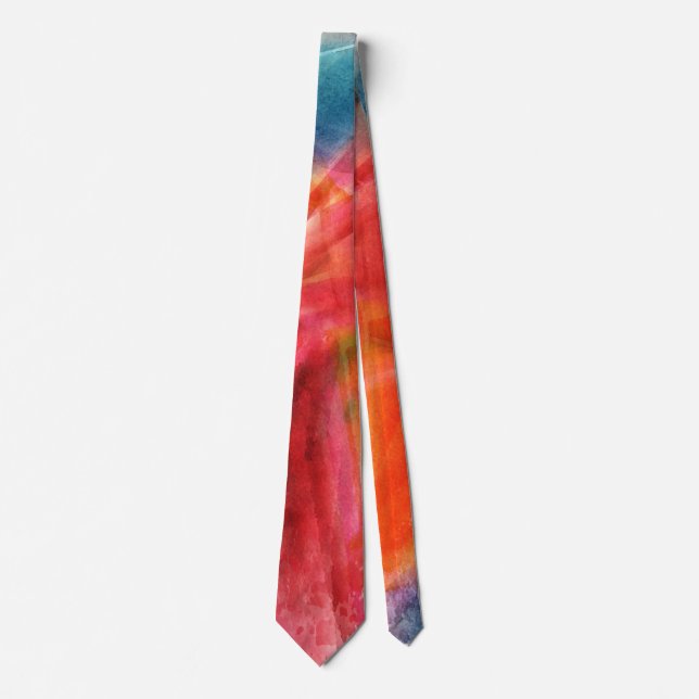 Watercolor Rainbow Men's Neck Tie (Front)