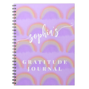 Watercolor rainbow name personalized notebook
