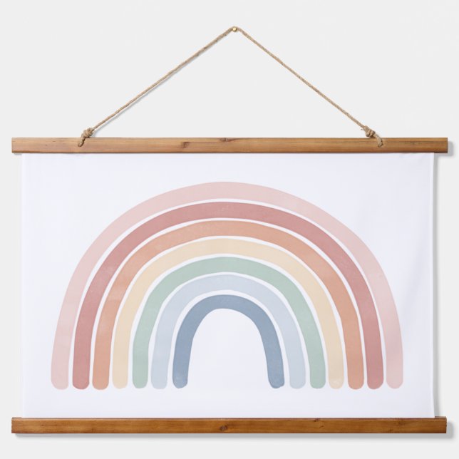 Watercolor Rainbow Nursery Hanging Tapestry (Front)