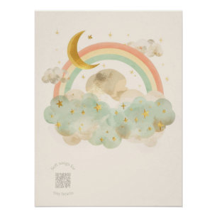 Watercolor Rainbow Nursery Wall Art   Lullaby Song