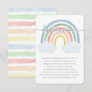 Watercolor rainbow pastel display shower enclosure card