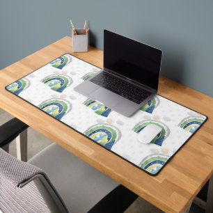 Watercolor Rainbow Pattern Desk Mat