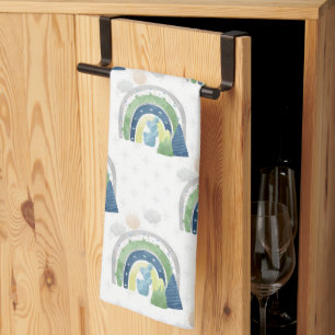 Watercolor Rainbow Pattern Kitchen Towel