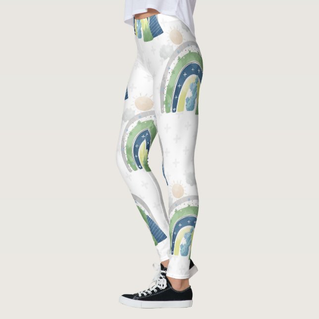 Watercolor Rainbow Pattern Leggings (Left)