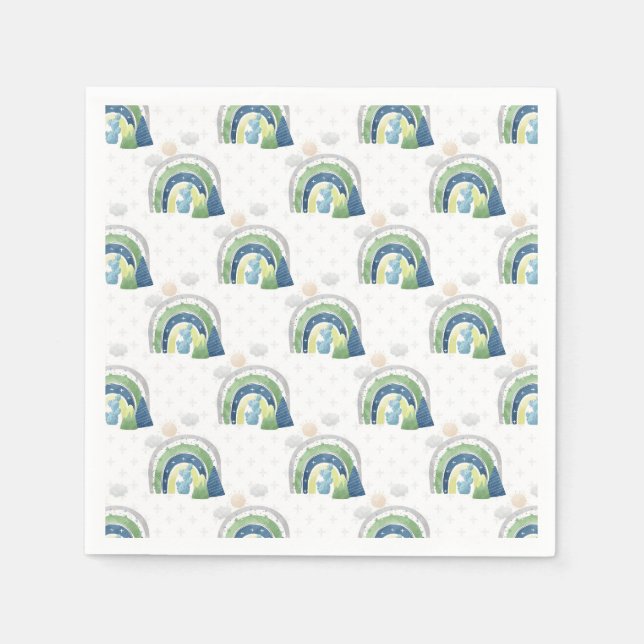 Watercolor Rainbow Pattern Napkin (Front)