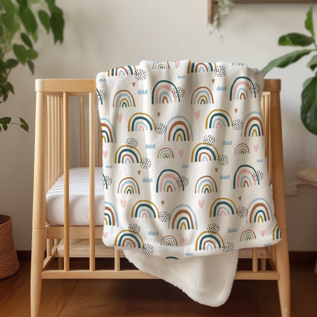 Watercolor Rainbow Pattern Sherpa Blanket (Creator Uploaded)