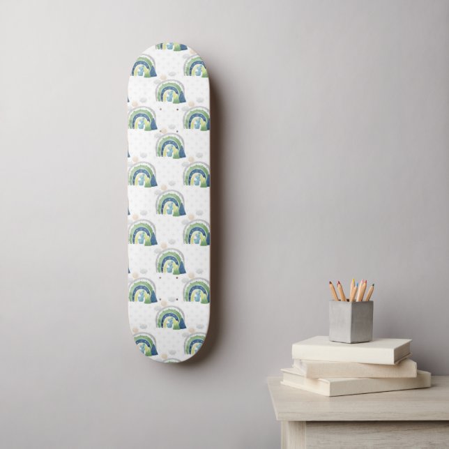 Watercolor Rainbow Pattern Skateboard (Wall Art)