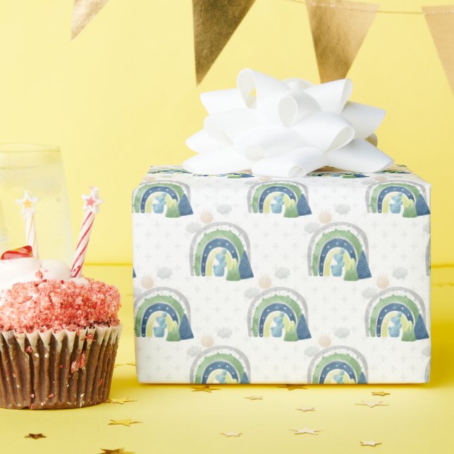 Watercolor Rainbow Pattern Wrapping Paper (Birthday Party)
