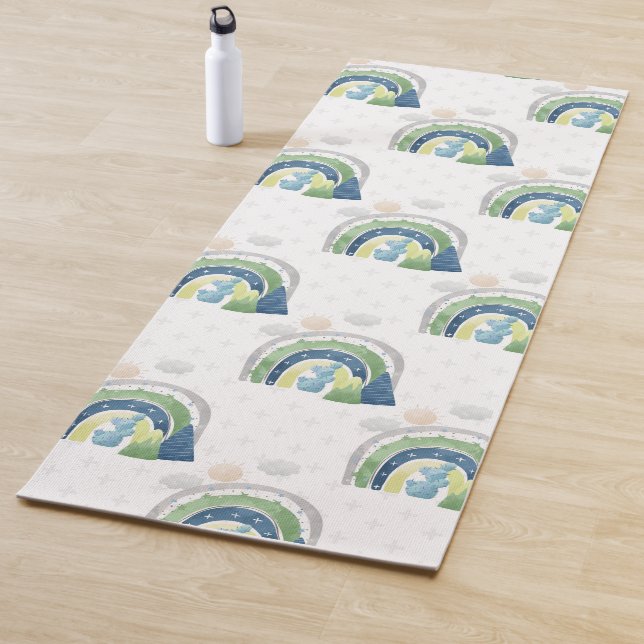 Watercolor Rainbow Pattern Yoga Mat (In Situ)