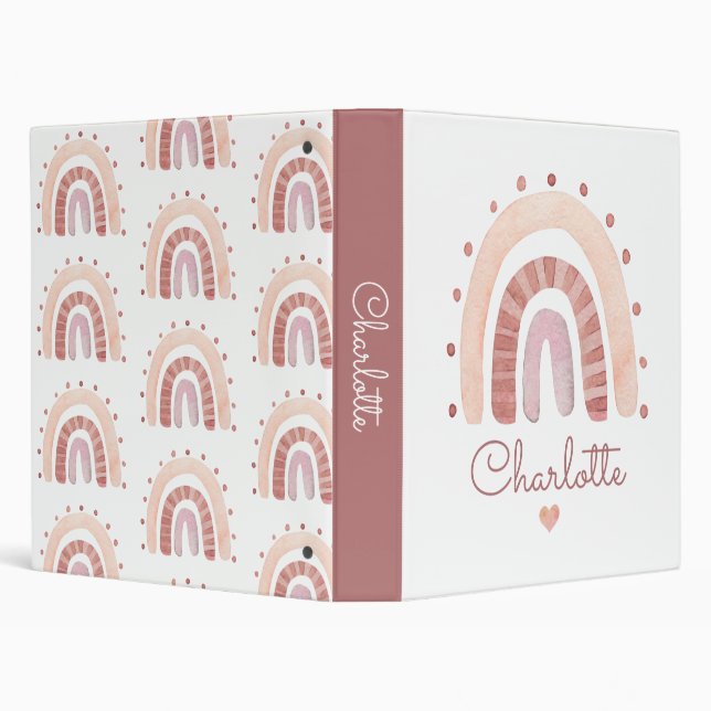 Watercolor Rainbow Personalized Binder (Background)