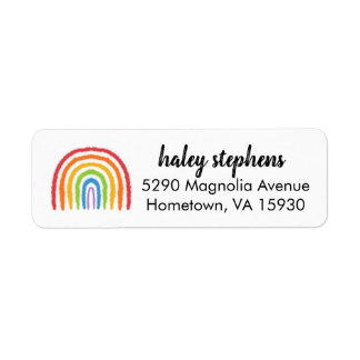 Watercolor Rainbow Personalized Return Address Lab