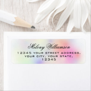Watercolor Rainbow Pink Return Address