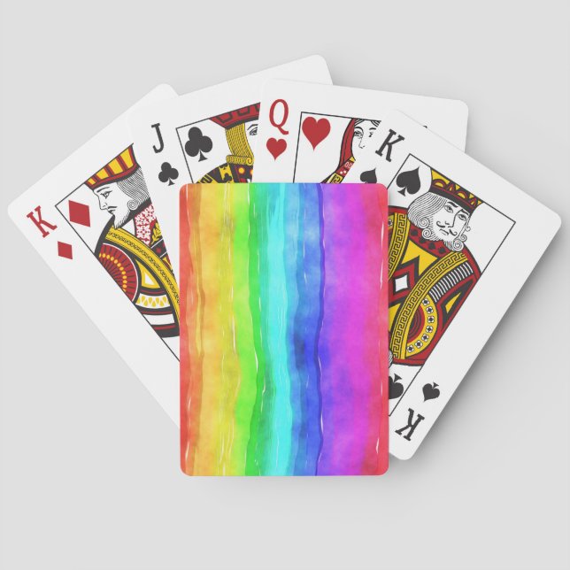 Watercolor Rainbow Playing Cards (Back)