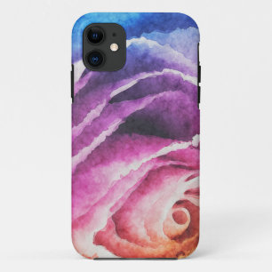 Watercolor Rainbow Rose iPhone 11 Case