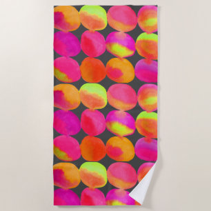 Watercolor rainbow spots art beach style towel