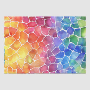 Watercolor Rainbow Stained Glass Tissue Paper