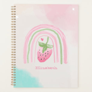 Watercolor Rainbow Strawberry Planner