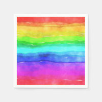 Watercolor Rainbow Stripes 