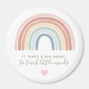 Watercolor Rainbow Teacher Appreciation Button Magnet