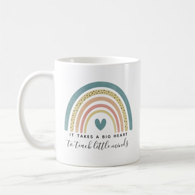 Watercolor Rainbow Teacher Appreciation  Coffee Mug (Left)