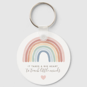Watercolor Rainbow Teacher Appreciation Keychain