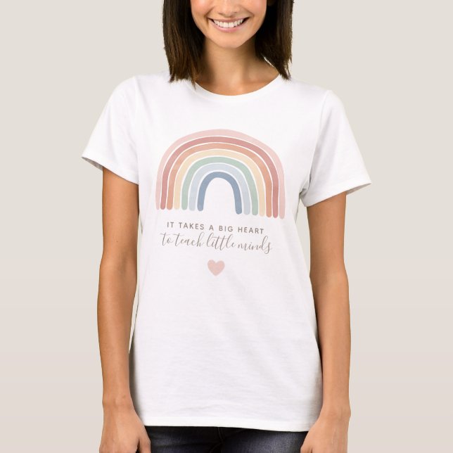 Watercolor Rainbow Teacher Appreciation T-Shirt (Front)