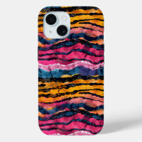 Watercolor Rainbow Tiger Stripes