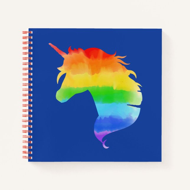 Watercolor Rainbow Unicorn Notebook (Front)