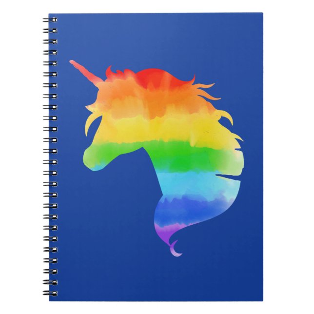 Watercolor Rainbow Unicorn Notebook (Front)