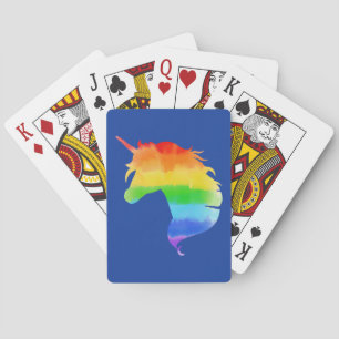 Watercolor Rainbow Unicorn Playing Cards