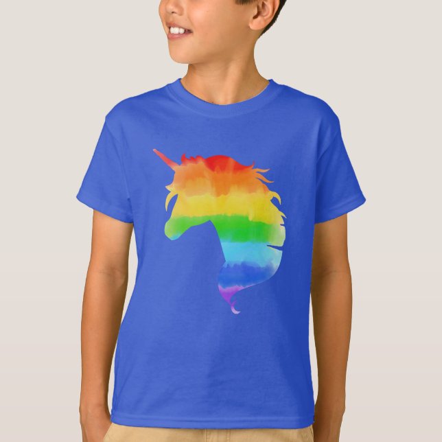 Watercolor Rainbow Unicorn T-Shirt (Front)
