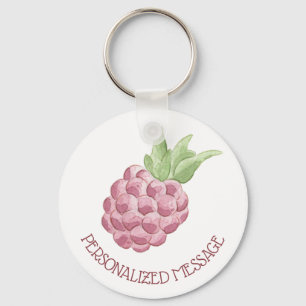 Watercolor Raspberry Keychain