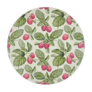 Watercolor Raspberry Seamless Pattern Design Cutting Board