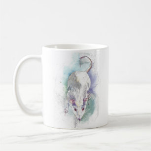 Watercolor rat coffee mug