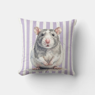 Watercolor Rat Pillow Cover