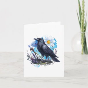 Watercolor Raven Blank Note Card
