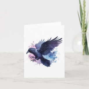 Watercolor Raven Blank Note Card