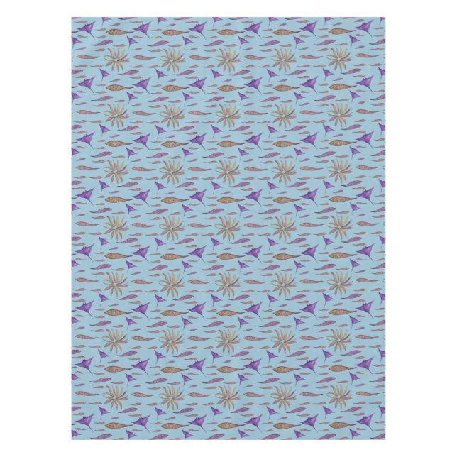 Watercolor Rays & Fish   Tablecloth (Front)