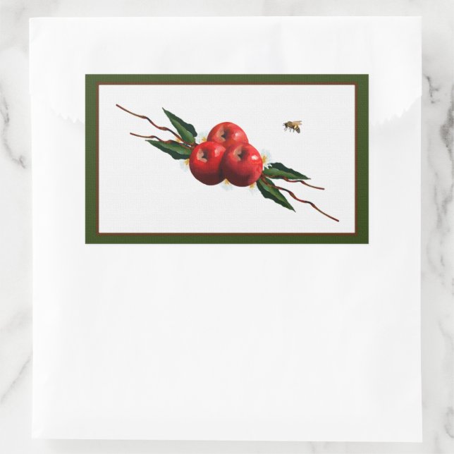 Watercolor Red Apples Sticker (Bag)