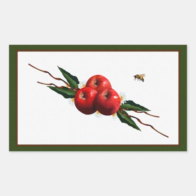Watercolor Red Apples Sticker (Front)